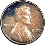 1975 P US penny, Lincoln memorial