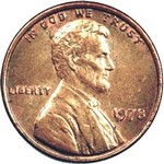 1978 P US penny, Lincoln memorial