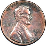 1986 D US penny, Lincoln memorial