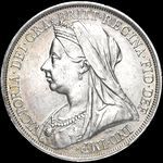 1893 UK crown value, Victoria, LVI, obv 2, rev A