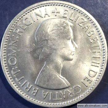 1953 UK florin value, Elizabeth II